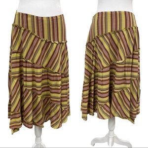 Vintage TOUPY Paris Asymmetrical multicolored skirt.